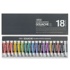 Holbein Artists' Gouache Set - Set of 18, 5 ml tubes Sewing Stores, Color Set, Some Ideas, Straw Hat, New Model, Crafts Sewing, Art Supplies, Oregon, All Products