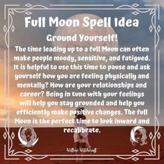 an image with the words full moon spell idea