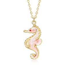 Seahorse Jewelry, Italian Necklace, Seahorse Necklace, Seashell Necklace, Spring Jewelry, Pretty Necklaces, Pink Jewelry, Jewelry Lookbook, Girly Jewelry