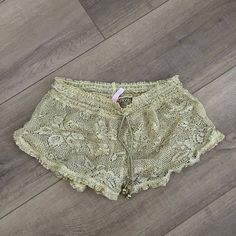 Victoria Secret Gold Mesh Shorts Size Small Nwot Victoria's Secret Shorts For Spring Loungewear, Victoria's Secret Spring Loungewear Shorts, Victoria's Secret Summer Bottoms With Elastic Waistband, Victoria's Secret Shorts For Summer Loungewear, Victoria's Secret Stretch Bottoms For Summer, Victoria's Secret Summer Beach Shorts, Victoria's Secret Bottoms For Spring Vacation, Victoria's Secret Summer Vacation Bottoms, Victoria's Secret Stretch Shorts For Summer