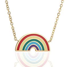 PRICES MAY VARY. Durable Gold Plated ,Stainless Steel and Enamel Great Gift for Rainbow Lovers This Unique necklace is great for day to day use, beach party and other special occasions.It will make you elegant and gorgeous. Multicolor Novelty Necklaces For Birthdays, Novelty Multicolor Necklaces For Birthdays, Fun Rainbow Necklace For Birthday, Fun Rainbow Necklaces For Gifts, Fun Rainbow Colored Necklace For Gift, Fun Rainbow Necklace For Gifts, Fun Rainbow Necklace For Gift, Rainbow Accessories, Birthday Gift For Girlfriend