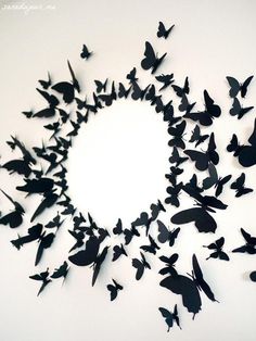 a group of butterflies flying in the shape of a circle