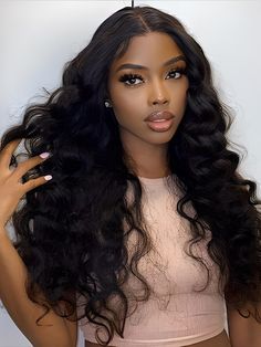 CurlyMe Loose Wave Hair 13x4 Swiss HD Lace Front Wigs Pre Plucked With Baby Hair Loose Waves Hair Black Women, Loose Wave Hair, Ombre Blond, Loose Waves Hair, Natural Human Hair, Human Virgin Hair, Silk Press, Body Wave Wig, Wave Hair