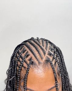 @styledbytoi Cornrows In Front Knotless In Back, Knotless With Cornrows, Tyla Hairstyles Cornrows, Eva Braids, Birthday Braids For Black Women, Funali Braids Flip Over, Geometry Braids, Braids Inspo For Black Women, Hair Braid Designs