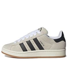 (WMNS) adidas originals Campus 00s 'Crystal White Black' GY0042 (SNKR/Skate/Casual/Low Top/Women's/Non-Slip/Wear-resistant) Adais Shoes, Low Rise Shoes, Cute Shoes For School, Cheap Cute Shoes, Adidas Campus Shoes, Adidas Campus 00s, Shoes For School, Skate Culture, Back To School Shoes