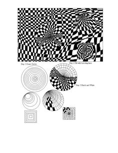 an abstract black and white pattern with circles