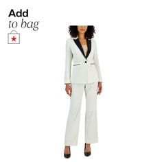 in stock Federated States Of Micronesia, Le Suit, Contrast Collar, Workout Jacket, Ivory Color, Straight Leg Pants, Suits For Women, Straight Leg, Pick Up