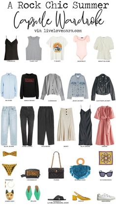 Edgy Capsule Wardrobe, Chic Capsule Wardrobe, Capsule Wardrobe Basics, Summer Capsule Wardrobe