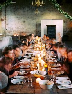 a long table with many people sitting at it