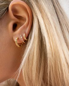 Gold Huggie Earrings, Stacked Earrings, Gold Filled Hoops, Climber Earrings, Huggie Earrings, Delicate Jewelry, Dainty Jewelry, Gold Hoop, Huggies Earrings