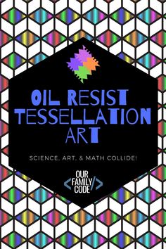 an advertisement for the oil - resisting art exhibition, featuring geometric shapes and colors