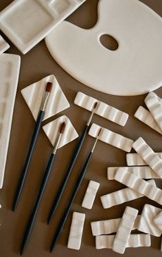 the tools are laid out on the table ready to be used in this art project