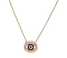 14K Solid Yellow Gold Evil Eye Necklace, Dainty Evil Eye Necklace - LTB JEWELRY Nazar Necklace, Star Wedding Band, Gold Evil Eye Necklace, Classy Minimalist, Evil Eye Necklace Gold, Protection Necklace, Necklace Minimalist, Band Jewelry, Evil Eye Pendant