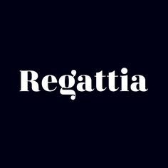 the word regatta in white on a black background