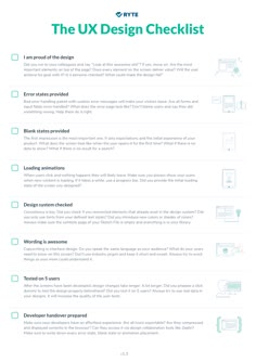 the ux design checklist