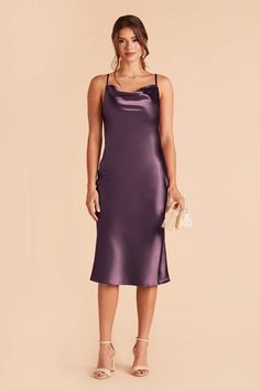 A fresh take on the '90s classic, our Lisa Satin Midi in sage is the *perfect* satin bridesmaid dress you've been looking for. Spun from a super luxe, shiny poly satin, she features skinny adjustable straps and light cowling in a bias-cut midi silhouette. Needless to say, she's our top wear-again dress that you can easily style with a slouchy sweater and a boho hat for farmers market runs or a fun date night. Lisa Shiny Satin Midi Dress - Plum Plum Bridesmaid Dress, White Dresses For Sale, Plum Bridesmaid, Plum Bridesmaid Dresses, Midi Bridesmaid Dress, Tuxedo Women, Bridesmaid Inspiration, Birdy Grey, Boho Hat