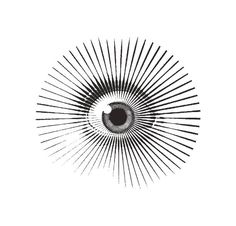 an abstract black and white drawing of a sunburst