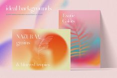 two book covers with an abstract background