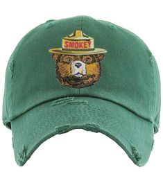 PRICES MAY VARY. Drawstring closure Hand Wash Only Smokey Bear, Smokey The Bears, Retro Hats, Green Shop, Forest Service, Baseball Caps Mens, Dad Hat, Baseball Caps, Hunter Green