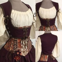 Fair Outfits, Fest Outfits, Old Fashion Dresses, Medieval Clothing, Fantasy Dress, Fantasy Clothing, Fantasy Fashion, Cosplay Outfits