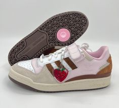 Adidas Forum Low Chocolate To My Strawberry. NEW WITHOUT BOX. 100% AUTHENTIC. Adidas Forum Low, Forum Low, Adidas Forum, Shoes Heels Classy, Kawaii Shoes, Shoes Outfit Fashion, Adidas Womens