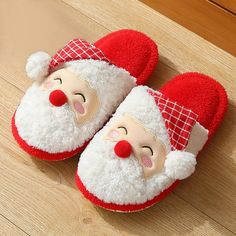 Casual Santa Slippers are very comfortable and cushioned slippers with a durable, non-slip, rubber sole that prevents slipping. It is also ideal for your feet to control foot motion. You will not feel tired walking in these plush slippers. This can also be a perfect Christmas gift for your family. Specifications: Material: Faux Suede Heel Height: Low (1cm-3cm) Season: Winter Heel Type: Flat Item Type: Slippers Outsole Material: EVA Insole Material: EVA Pattern Type: Christmas Prints Lining Mater Santa Slippers, Elf Slippers, Slippers Fluffy, Fluffy Cushions, Christmas Slippers, Christmas Shoes, Cute Womens, Fuzzy Slippers, Christmas Morning