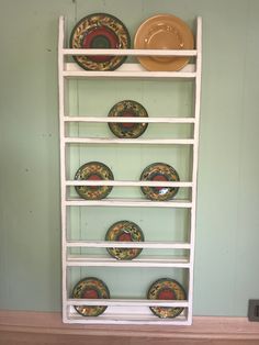 a shelf that has some plates on it