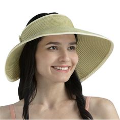 Beach Hats for Women Foldable Womens Visor Sun Hat Womens Wide Brim Hats for Women Fashionable Hats with Ponytail Hole On Top UV Protection Our Straw Visor Wide Brim Hat for Women is the perfect gear to keep you protected in the sun during any outdoor activities. Practical and beautiful, this visor is versatile for many use cases. It is durable and provides a full brim of shade. Protect your skin- wide brim design to protect your face and neck. It is also 50+ UPF, offering complete UV protection Womens Wide Brim Hats, Summer Ponytail, Beach Hats For Women, Womens Visor, Straw Visor, Straw Hat Beach, Beach Hats, Sun Visor Hat, Hats Women