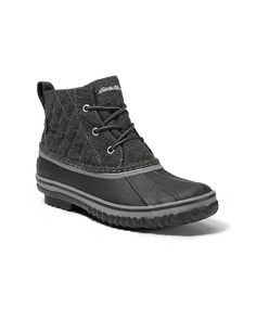 New ankle-high version of the pac boot first introduced by Eddie Bauer in the 1950s, updated with fabric upper and WeatherEdge® waterproof/breathable membrane. That, along with the waterproof vulcanized rubber shell gives you complete protection from wet, slushy conditions. Fully lined with high-abrasion fabric and foam cushioning in forefoot and shaft. FREE RETURNS ON FOOTWEARValid for orders to the U.S. only from eddiebauer.com or eddiebaueroutlet.com. Free returns can be made at any Eddie Bau Hunting Women, Camo And Pink, Nike Pro Women, Womens Camo, Mid Boots, Pink Camo, Play Dress, Under Armour Men, The 1950s