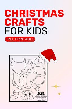 christmas crafts for kids free printable with santa's hat on the top and bottom