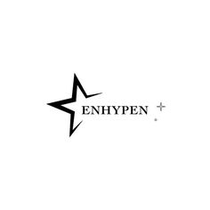 the logo for enhypen is shown in black and white on a white background