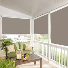 Joydeco Custom 100% Blackout Roller Shades - Joydeco Exterior Solar Shade, Porch Shades, Window Blinds And Shades, Cordless Roller Shade, Bali Blinds, Solar Windows, Blackout Roller Shades, Blinds And Shades, Budget Blinds