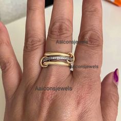 14K Yellow Gold Multi Link Connected Ring, Chunky Gold Connector Ring, Diamond Multi Link Ring, Three Link Ring, Connector interlocking Ring     💖❤️💖 Item description💖❤️💖 Item Name : Ring  Qty. : 1 Pcs Ring Size: Select Metal : 925 Sterling Silver Color & Plating : select Gemstone Name : Select  All are designed and handmade in-house by me and team with precision, Perfect craftsmanship and strong interest! We are continuously listing new products in our store. So keep coming back to see more Interlocking Ring, Link Ring, Name Ring, Linking Rings, Ring Diamond, Rings Statement, Silver Color, Statement Rings, Jewelry Rings