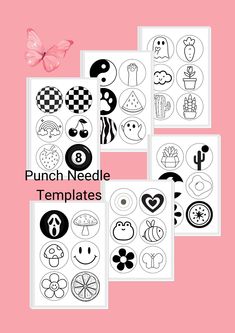 printable punch needle templates for kids to use on crafts and sewing projects, including pictures