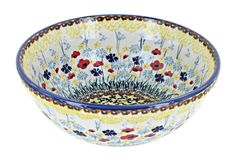 a bowl with flowers painted on it