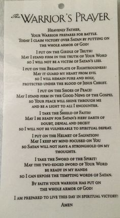 the warrior's prayer is on display