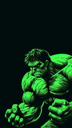 a drawing of the incredible hulk with green paint on it's face and hands