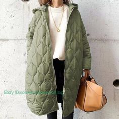 Women Winter Warm Quilted Hoodies Coat Ladies Loose Long Sleeve Thickened Jacket Color:Army Green  Dark Green  Black  Dark Blue Size:One Size Material:Polyester         Payment 1. Payment must be made within 7 days of auction closing (Unpaid dispute will automatically open when item is not paid in 7 days). 2. PLEASE NOTE: SHIPPING&HANDING DOES NOT INCLUDE DUTIES, LOCATL TAXES OR ANY OTHER IMPORTATION FEES. 3. Please list your special requests (color, packages, value of declaration, etc.) in the Trendy Winter Coats, Green Quilted Jacket, Stylish Winter Coats, Cozy Coats, Estilo Chic, Hoodie Coat, Parka Coat, Warm Coat, Winter Coats Women