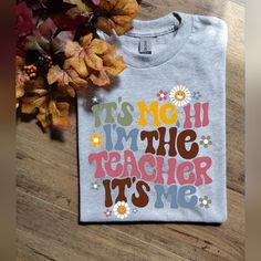 Super Cute Tee. On Gildan Adult Unisex 50/50 Ash Grey Tee Shirt. Made With Sublimation. Ships Within 3 Business Days. Nasa Shirt, Teacher Back To School, Mickey Mouse Halloween, Teaching Teachers, Chicken Shirts, Teacher Tees, Flower Skull, Grey Tee, Pink Tshirt