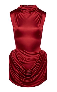 Draped Mini Dress By Magda Butrym | Moda Operandi Draped Mini Dress, Latin Dress, Magda Butrym, Glam Dresses, Outfit Shoplook, Red Mini Dress, Sleeveless Mini Dress, Dress Design, Looks Vintage