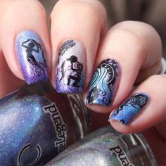 new Fab Aquarius Nails Ideas for 2019 • stylish f9 Purple Nails Ombre, London Nails, Mental Stimulation, Stamping Nail Art, Zodiac Art, Aquarius Zodiac