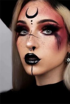 45+ Horrifying Halloween Makeup Ideas for Women - HubPages Witch Makeup Black Women, Hecate Makeup Ideas, Wiccan Makeup Looks, Halloween Makeup Ideas Witch, Black Witch Makeup Halloween, Witch Cosplay Makeup, Which Make Up For Halloween, Hecate Makeup