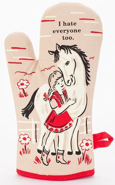 I Hate Everyone Too Oven Mitt I Hate Everyone, Hate Everyone, Blue Q, Oven Glove, Red Candy, Oven Mitt, Kitchen Gifts, Oven Mitts, Kids Entertainment