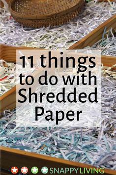 an open box filled with shredded paper on top of a table