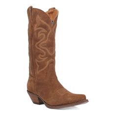 Enjoy classic western design with these Dingo Out West women's suede cowgirl boots.Click this FOOTWEAR GUIDE to find the perfect fit and more! Enjoy classic western design with these Dingo Out West women's suede cowgirl boots. Click this FOOTWEAR GUIDE to find the perfect fit and more! SHOE FEATURES Fashion snip toe Western-style stitchingSHOE CONSTRUCTION Suede upper Polyester lining TPR outsoleSHOE DETAILS Pointed toe Pull-on Foam footbed 2-in. heel 12-in. shaft 13-in. circumference Warning: T Country Style Suede Boots With Snip Toe, Western Suede Snip Toe Boots, Rugged Suede Boots For Rodeo, Western Style Brown Suede Boots, Brown Suede Boots For Ranch, Brown Suede Western Boots, Suede Cowgirl Boots, Suede Western Boots, Dingo Boots