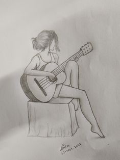 Eerie Drawings, Girl Playing Guitar, Pencil Arts, Friends Sketch, Nature Art Drawings, Easy Love Drawings