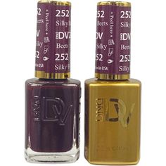 DND Diva Duo Gel - #252 - Silky Beets / Soak-Off Gel Polish 0.5 oz. + Nail Lacquer 0.5 oz. Dnd Wineberry Gel Polish, Dnd 041 Light Mahogany, Dnd 605 Dovetail, Dnd 633 Garnet Red, Dnd Diva Collection Gel, Gold Bottles, Spa Prices, Dnd Gel Polish, Nail Services