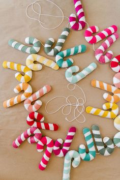 colorful candy canes laid out in the shape of letters