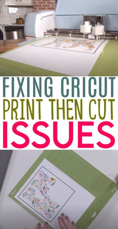 a person is cutting paper on top of a table with the words fixing circuit print then cut issues