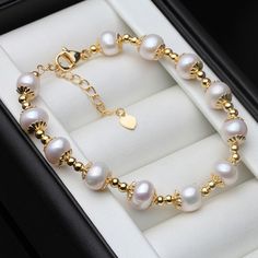 Real Freshwater Round Pearl Bracelet For Women Natural Pearl - Trendha Luxury Round Pearl Bracelet For Women, Cheap Elegant Pearl Bracelet For Mother's Day, Luxury Gold Bracelet With Pearls, Elegant Gold Cubic Zirconia Beaded Bracelets, Elegant Gold-plated Round Charm Bracelet, Elegant Gold-plated Crystal Bracelet, Elegant Gold Plated Round Charm Bracelet, Elegant Bracelet With Cubic Zirconia Round Beads, Elegant Cubic Zirconia Round Bead Bracelets